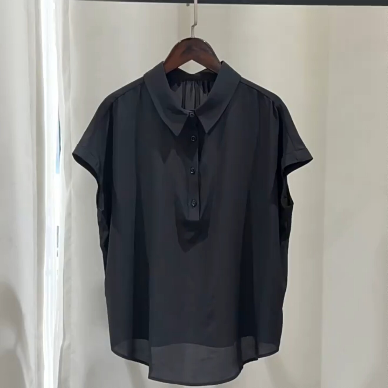 夏季真丝短袖衬衫女小翻领宽松百搭休闲衬衣纯色桑蚕丝上衣套头衫