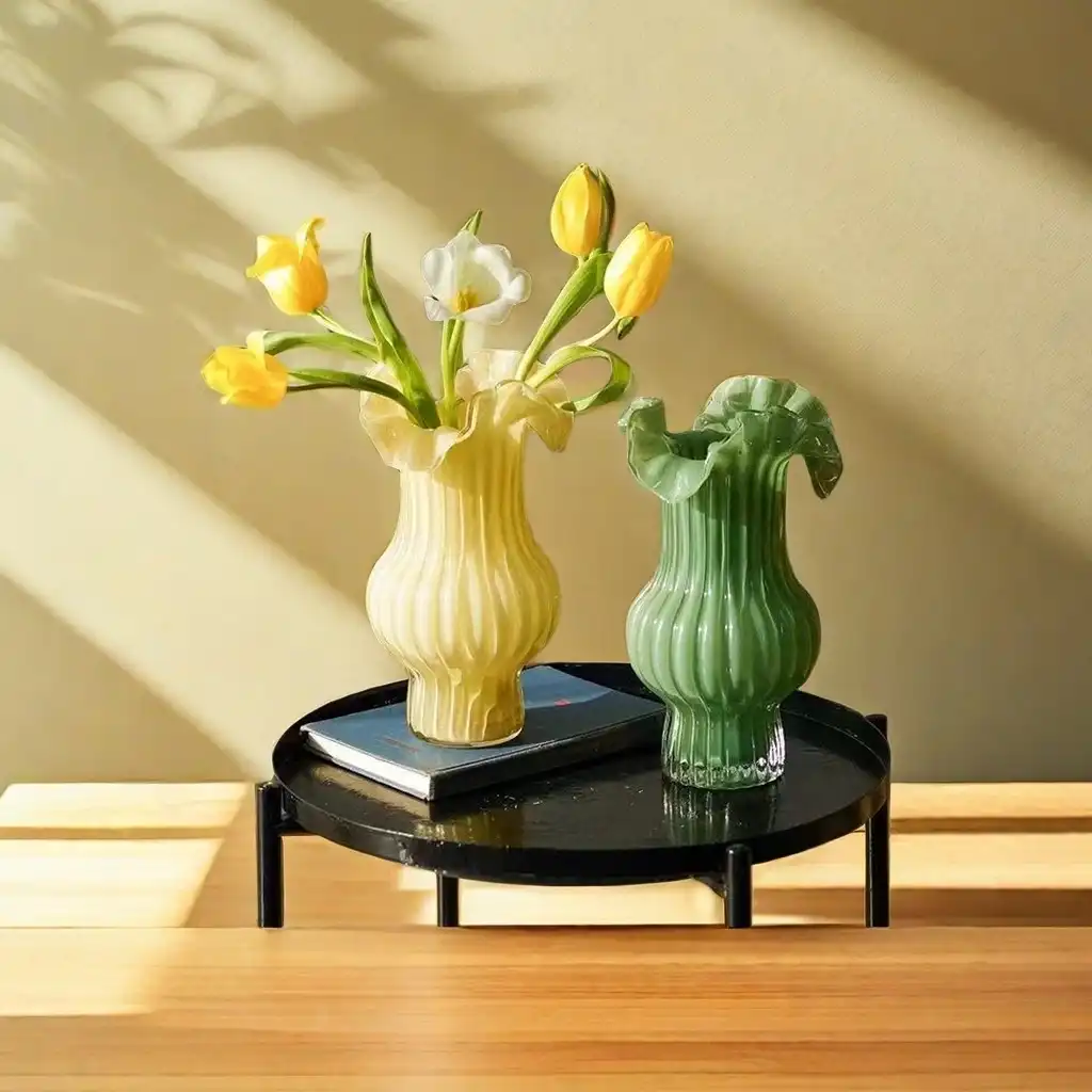 艺术客厅透明摆件玻璃花瓶高级感