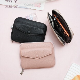 2026新款女士长款钱包零钱包 pu多功能小手拿包拉链收纳包wallet