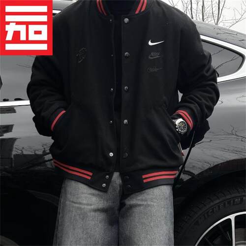 运动休闲立领刺绣羊毛保暖夹克