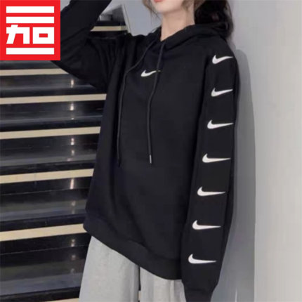 Nike/耐克女子串标LOGO运动休闲连帽套头卫衣CD9032-010