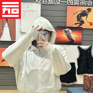 nike耐克外套女秋季针织连帽防风训练运动夹克FN2420-104