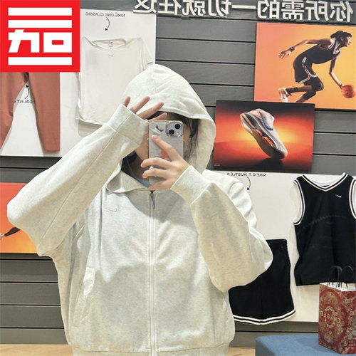 秋季针织连帽防风训练运动夹克