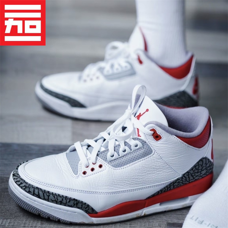 Air Jordan 3男款经典AJ3潮流百搭气垫休闲复古篮球鞋 DH7139-100