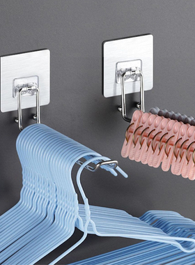 衣架收纳整理架神器阳台晾晒放衣架夹子可折叠免打孔不锈钢壁挂式