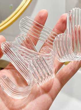 轻奢挂钩免打孔亚克力粘胶粘钩强力自粘浴室挂毛巾挂衣钩粘贴挂钩