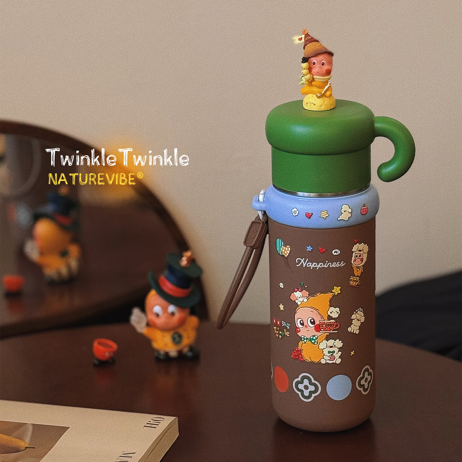 复古文艺高颜值便携不锈钢保温杯