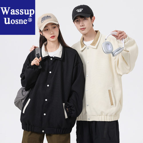 Wassup Uosne运动休闲潮流宽松百搭复古美式日系ma1美式男款工装