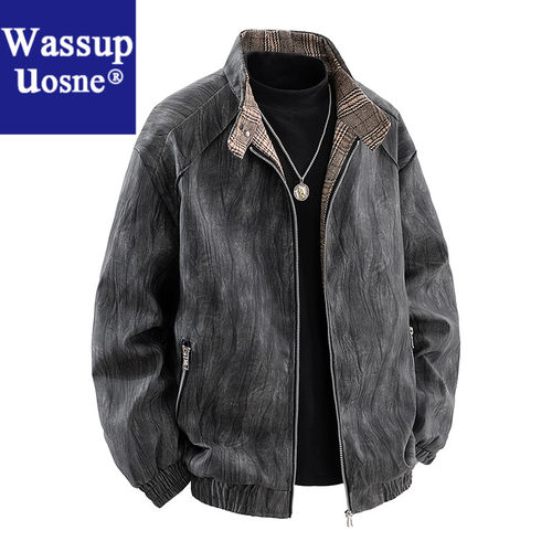 Wassup Uosne男士休闲潮流立领宽松大码春秋复古ma1美式男款工装