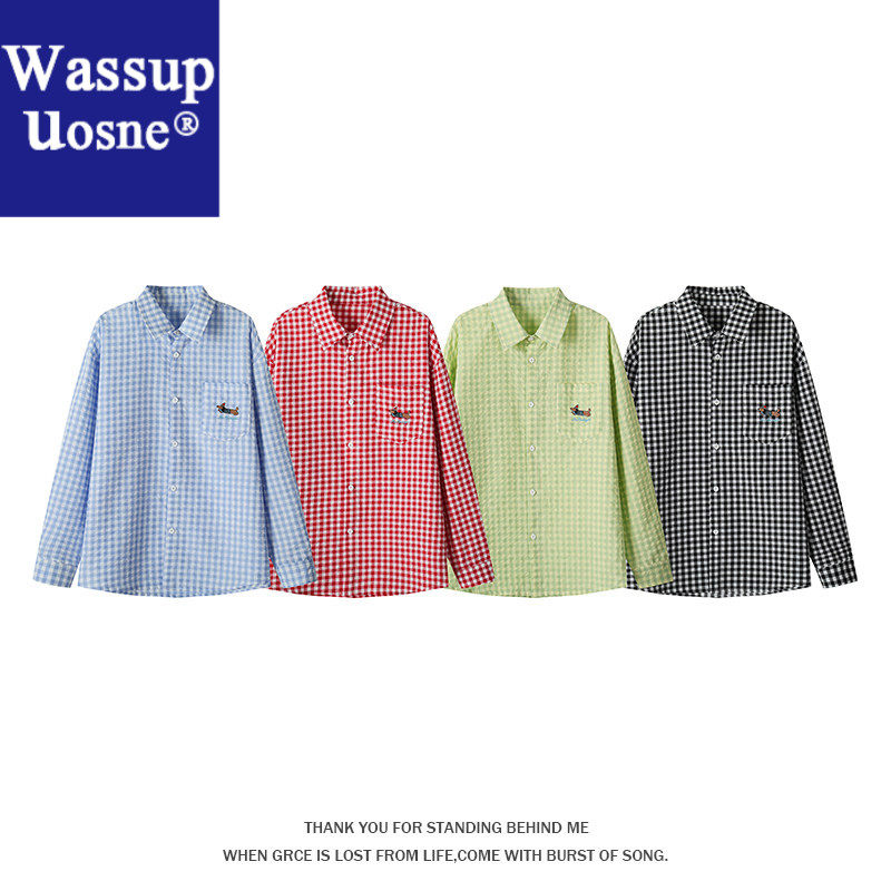 Wassup Uosne春季秋季长袖休闲时200300亚麻长6080岁美式免烫印花