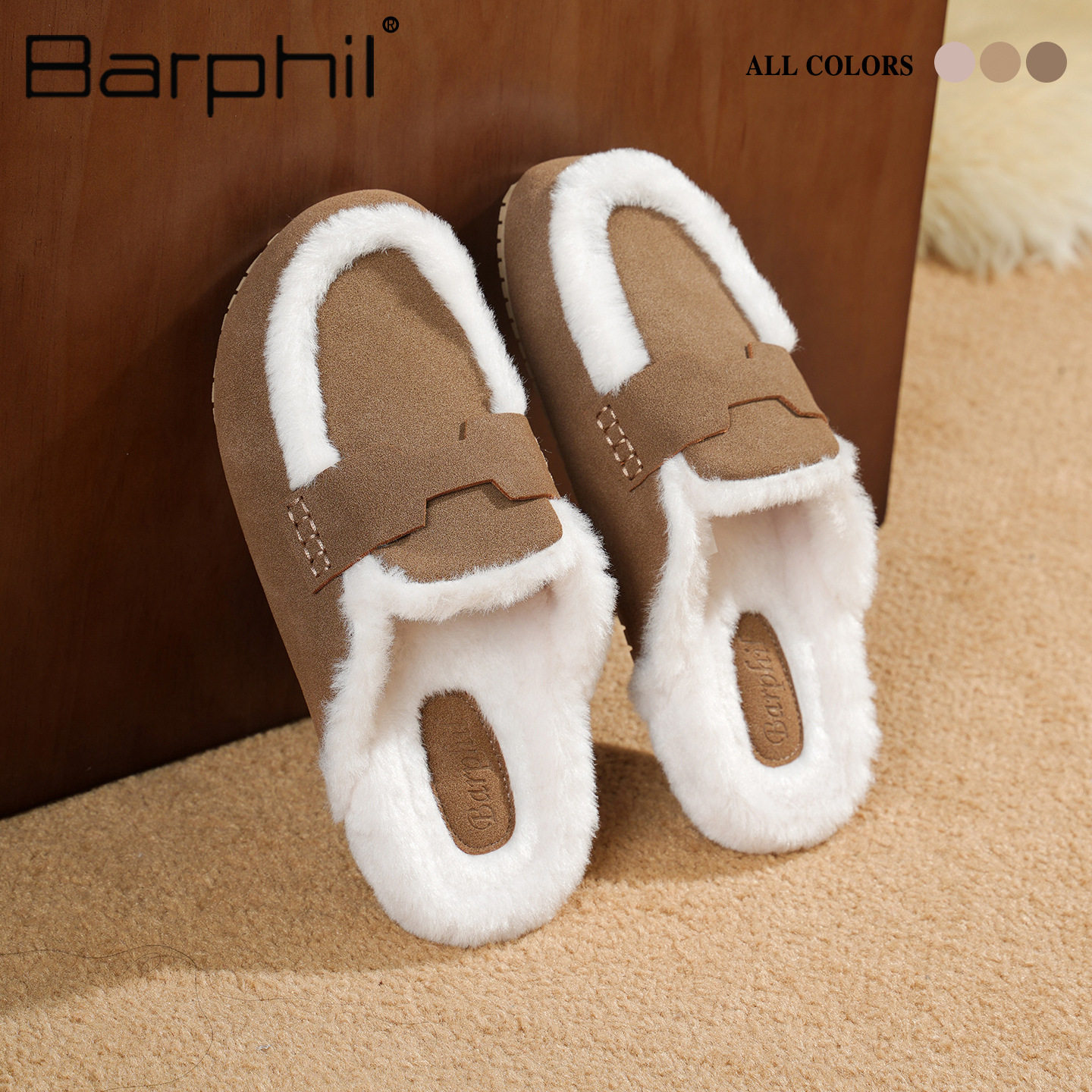 Barphil复古时尚潮流毛毛拖