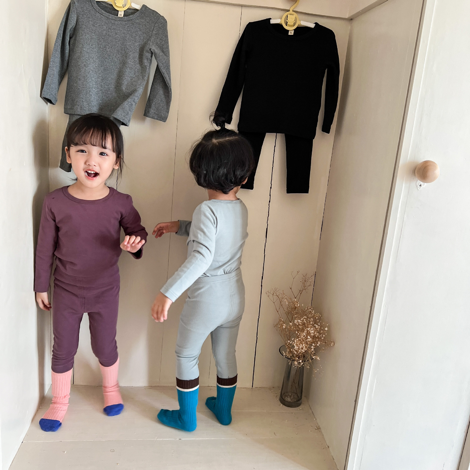 儿童保暖内衣套装纯棉羊毛拉架