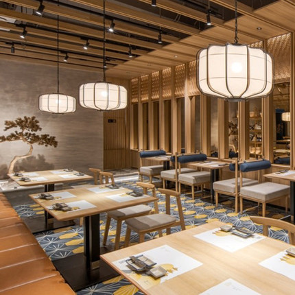 侘寂风茶楼民宿餐饮酒店日式料理火锅店菜馆包间布艺带射灯吊灯具