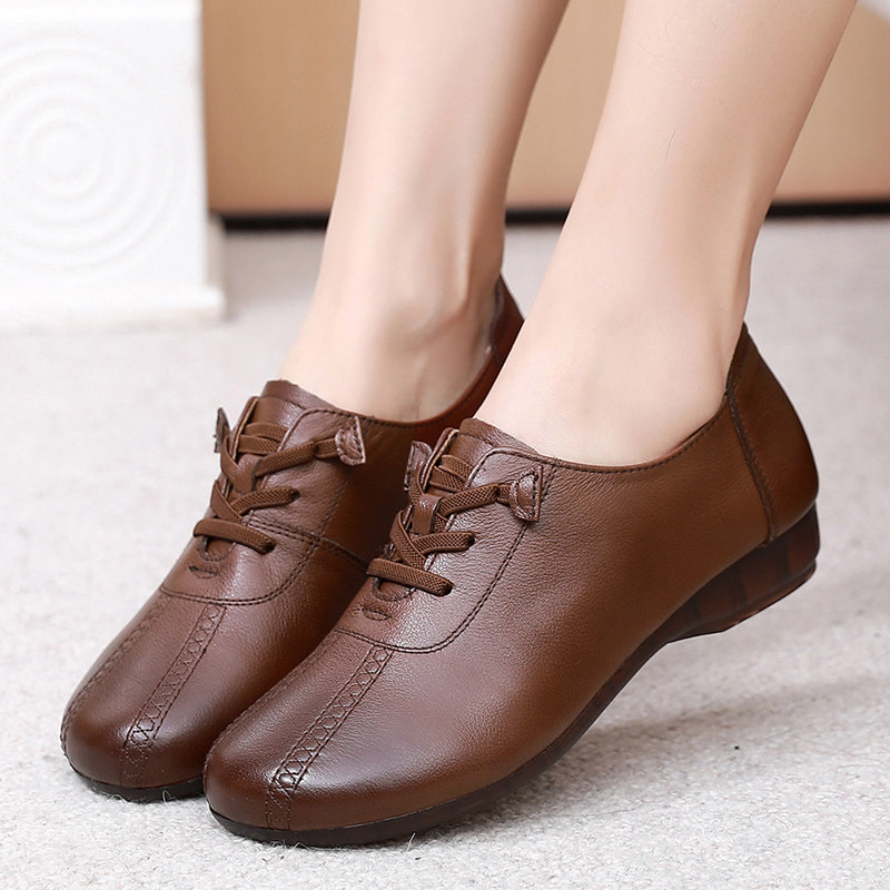 复古牛筋底真皮妈妈鞋舒适超软底防滑女鞋中老年人单鞋女2022新款,女鞋,深口单鞋,淘宝优惠券,粉丝福利购,淘宝优惠卷
