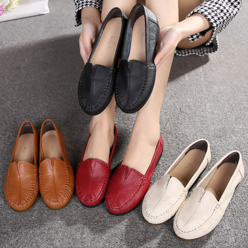 舒适牛筋中老年豆豆春秋款妈妈鞋