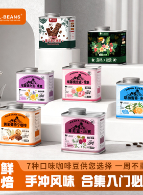 L-BEANS罐装精品手冲咖啡豆意式香浓美式咖啡粉花魁瑰夏曼特宁