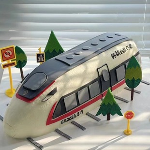 上海八喜冰淇淋定制飞机和谐号火车公交车蛋糕送孩子奶油水果蛋糕