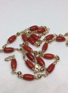 菲律宾普通红珊珠子手串成人款手串中间配件链条两种款式随机搭配