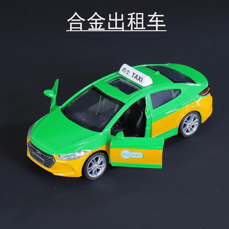 合金出租车模型儿童回力玩具