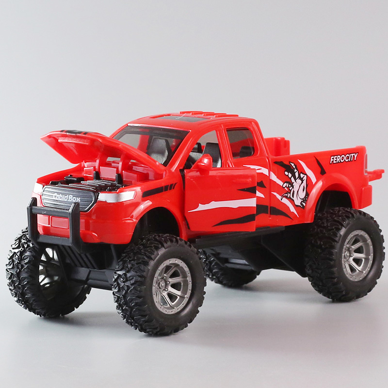 四开门越野皮卡车儿童回力玩具车