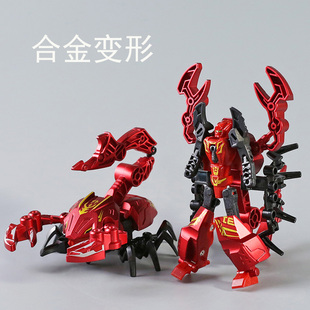 变形甲虫玩具机器人儿童合金昆虫变身合体金刚男孩拼装机甲战士