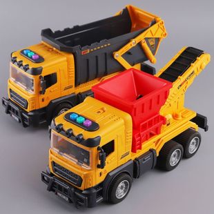 传送带履带运沙车开门玩具车大号电动传输带工程车儿童惯性音乐