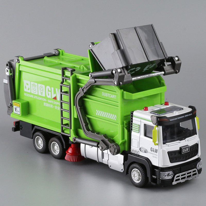 大号合金环卫垃圾儿童玩具儿童回力车玩具男孩分类仿真工程车模型