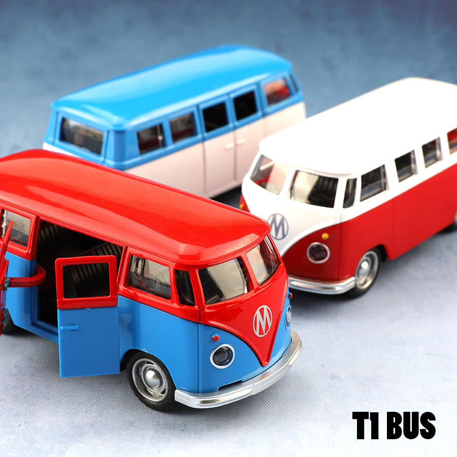 1:38复古经典T1巴士合金汽车模型儿童仿真老爷车玩具车汽车摆件
