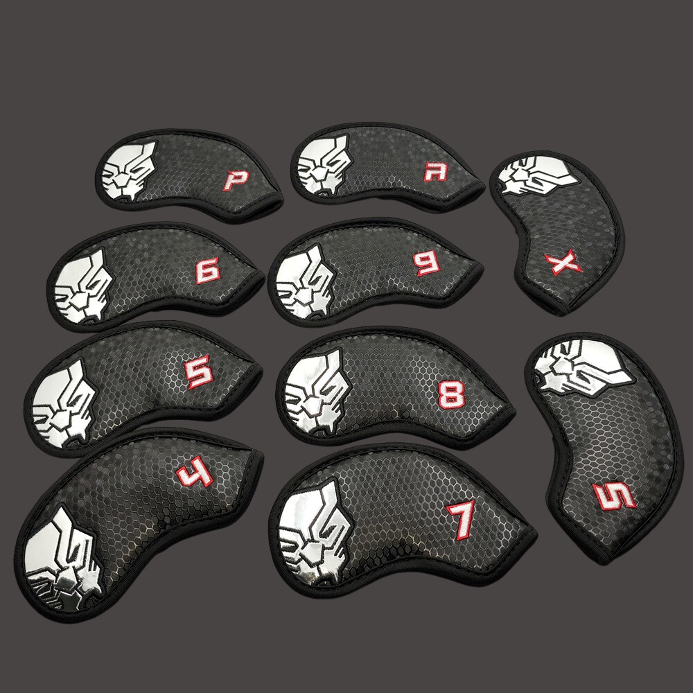 黑豹英雄高尔夫铁杆套磁吸立体蜂巢耐用保护10只小巧贴合酷炫杆套