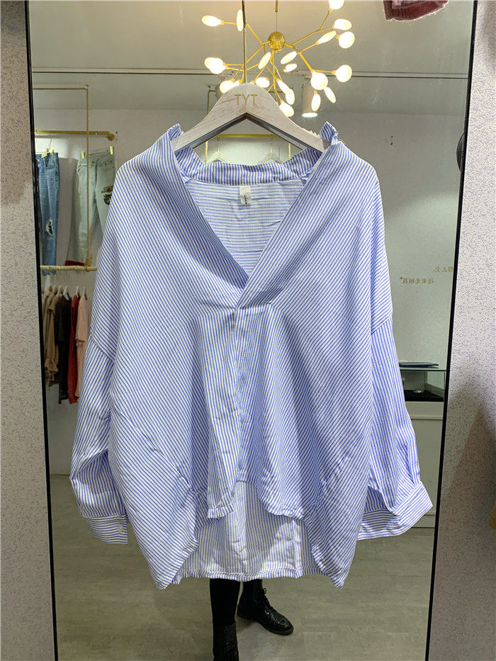 【bliss】dream.港味V领衬衫 2020春季新款条纹衬衣 版型超好 女