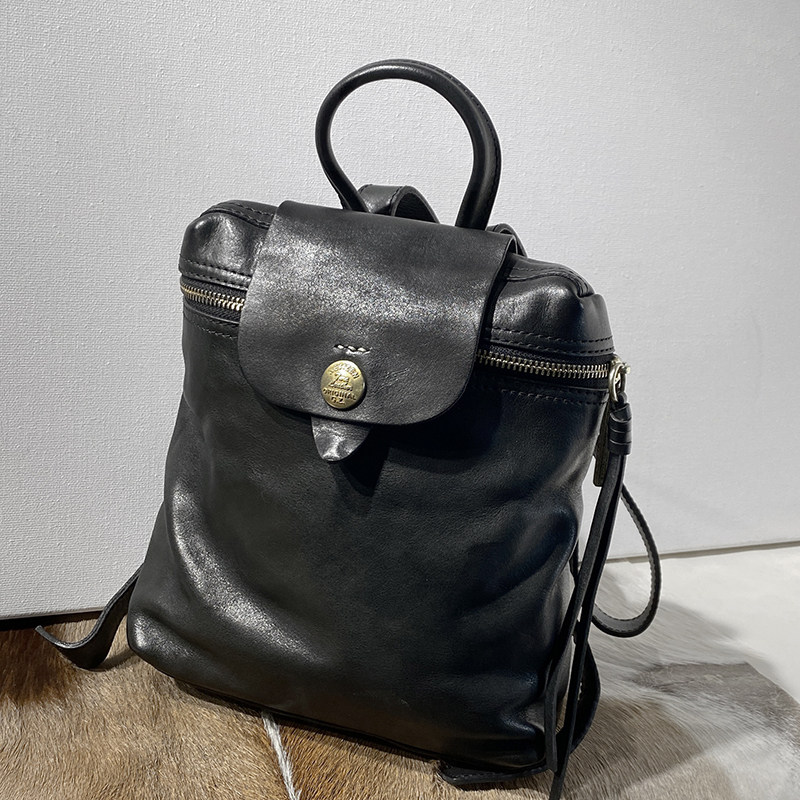 风格感！新款软皮头层牛皮韩版休闲百搭双肩包女真皮复古简约背包