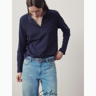 COLN剪刀v领长袖 万能钥匙 T恤是春夏不用思考伸手就能穿出好状态