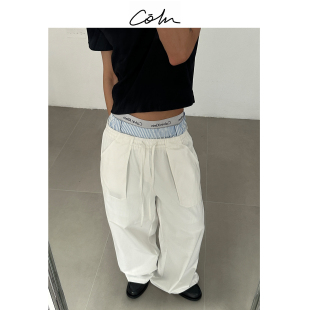 谁不i 抽绳特殊口袋设计休闲裤 COLN何止是舒适 细节设计都给拉满