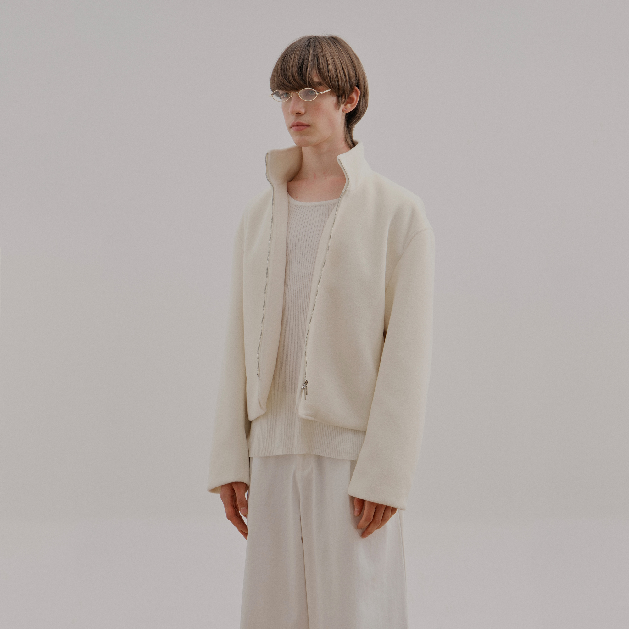 COLN秋冬可翻高领羊毛短款夹克