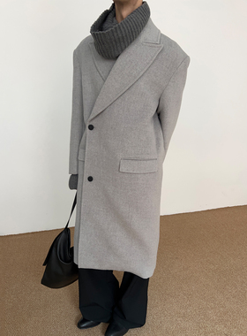 COLN穿宽肩单排扣毛呢大衣秒变双开门且里面藏好多件都不会被发现