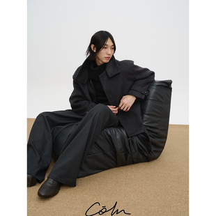 COLN翻领系带大衣 衣架 高领一竖便是生人勿近腰带一束便是行走