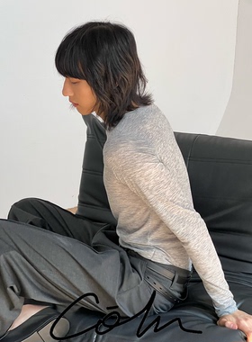 COLN穿起来像你的皮肤一样的透视长袖T恤打底又朦胧感还有氛围感