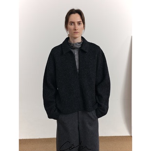 COLN羊毛混纺半拉链翻领套头卫衣改写属于常规卫衣的语法