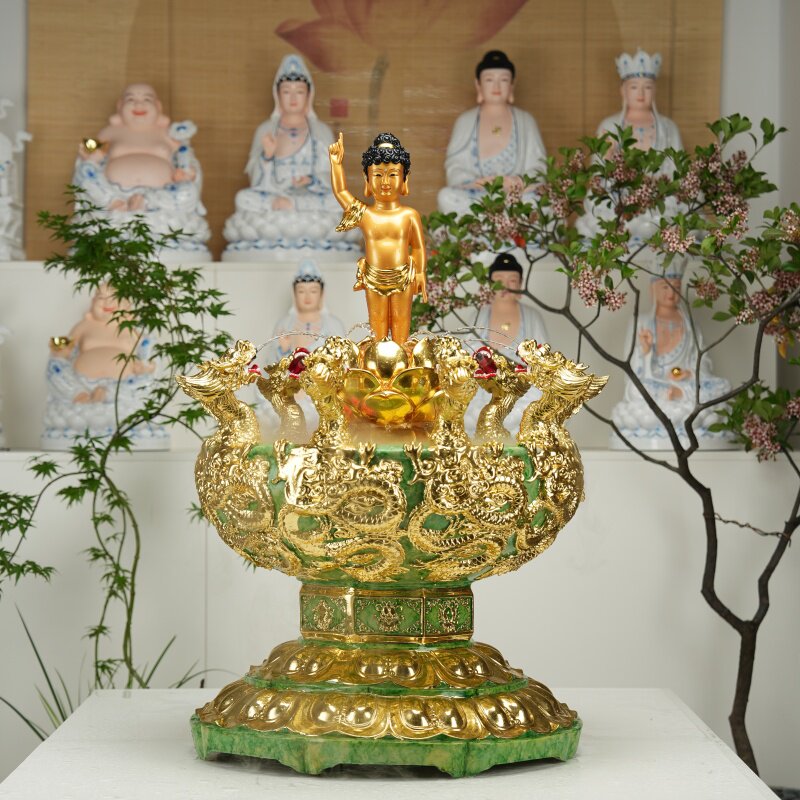 寺庙佛品九龙吐水浴佛盆九龙喷水浴佛盆灌浴太子像沐浴盆释迦牟尼