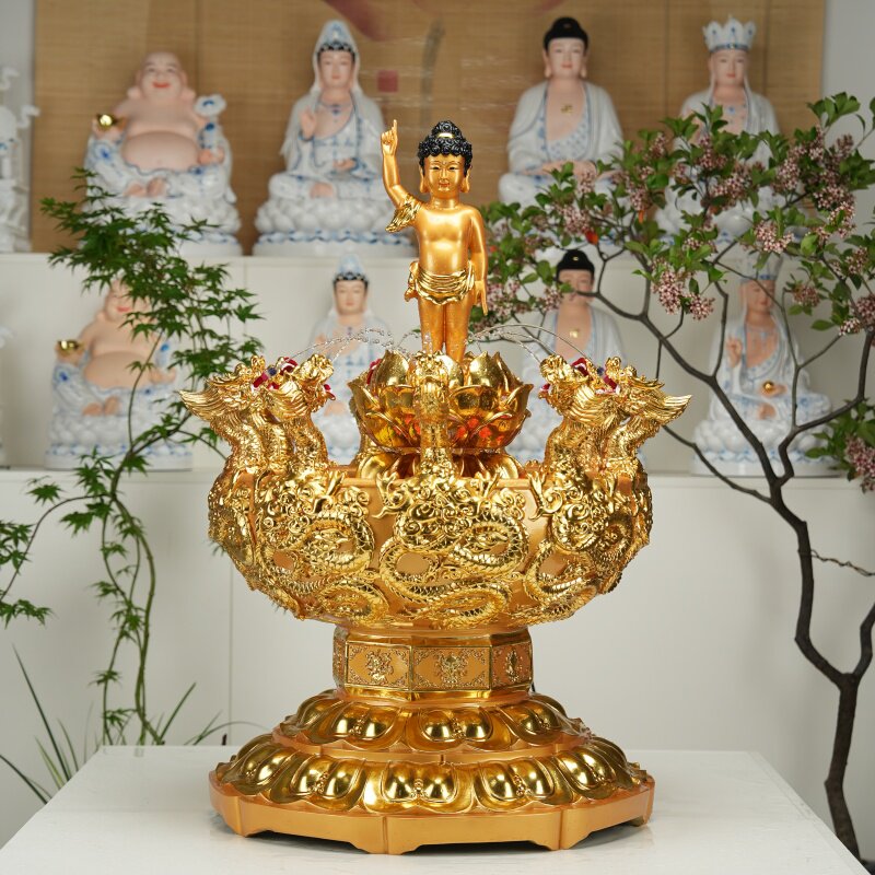 寺庙佛品九龙吐水浴佛盆九龙喷水浴佛盆灌浴太子像沐浴盆释迦牟尼