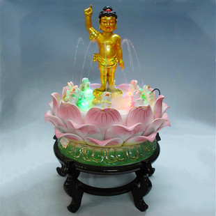 九龙吐水浴佛莲花盆太子像佛堂家庭寺庙佛诞节实用九龙喷水浴佛盆