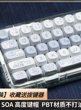 冰雪小熊键帽SOA高度PBT热升华HI75 HI8 S99 F99 F87 雨75 丘天