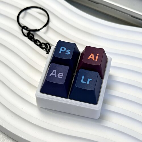 PS AI AE LR解压玩具按键按钮键帽试轴器挂件钥匙扣底座来图定制