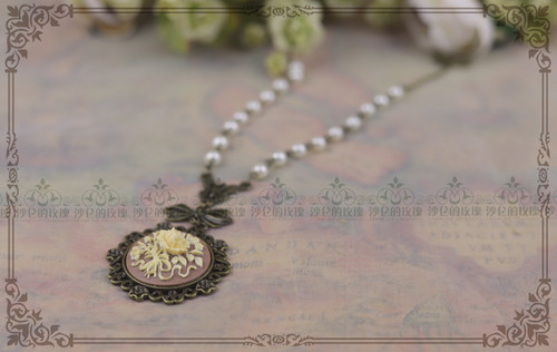 日常优雅花束Lolita复古铜毛衣链