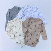 86瑞典新生婴儿薄修身 三角爬男女宝宝满月百日INS偏襟包屁哈衣