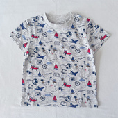 T恤上衣原单topomini婴儿INS卡通全棉半袖 92外贸男宝宝夏短袖