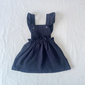 丹麦nameit新生婴儿秋薄毛圈背带裙女宝宝公主百日连衣裙