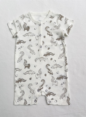 62-86码/瑞典ICA婴儿夏季短袖平角爬男女宝宝满月百日INS包屁哈衣