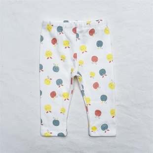 单男女宝宝INS百日9分裤 子 外贸元 9M法国mots婴儿春秋拉绒打底裤