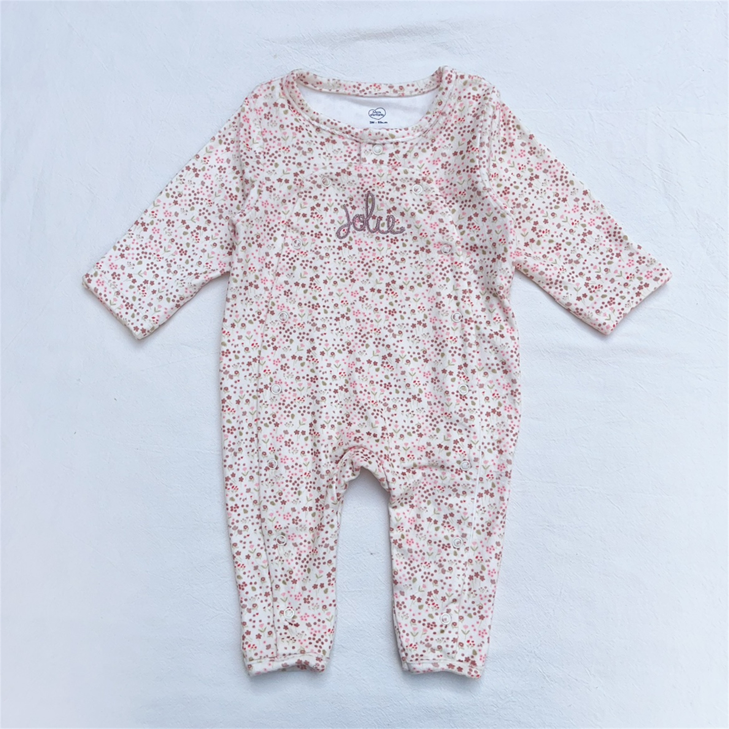 3-9M法单mots婴儿春秋连体衣女宝宝牛奶绒公主满月百日长爬服